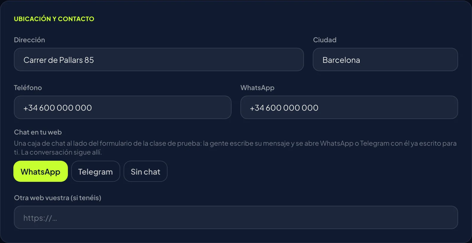 Pantalla del panel: Pon dónde estáis